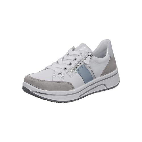 ara Damen Sapporo Sneaker, Pebble,Weiss,Silber,Aqua, 36.5 EU Weit von ARA