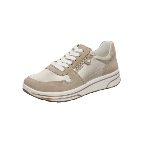 ARA Damen Sapporo Low-Cut Sneaker, Sand,Platin, 39 EU Weit von ARA