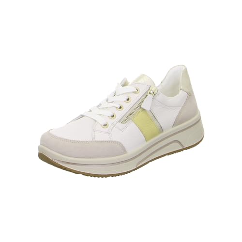 ara Damen Sapporo Sneaker, Shell,Cream,Platin,VANILLE, 37 EU Weit von ARA