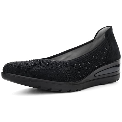 ara Damen ZÜRICH Pumps, SCHWARZ/SCHWARZ,SCHWARZ, 41 EU Weit von ARA