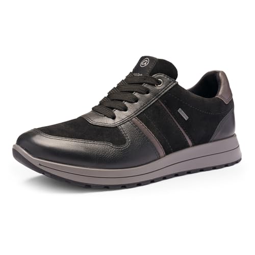 ara Herren Matteo-GTX Sneaker, SCHWARZ,Steel, 45 EU Weit von ARA
