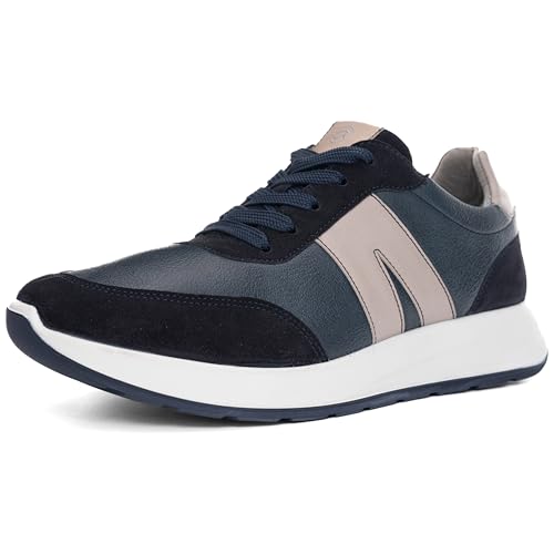 ara Herren Matteo Sneaker, BLAU,Pebble, 47 EU Weit von ARA