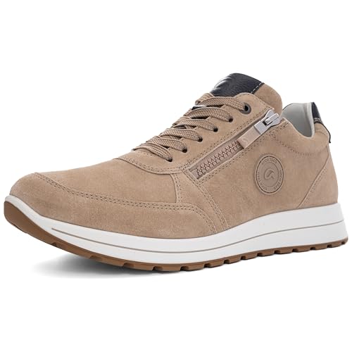 ara Herren Matteo Sneaker, Sand,BLAU, 45 EU Weit von ARA