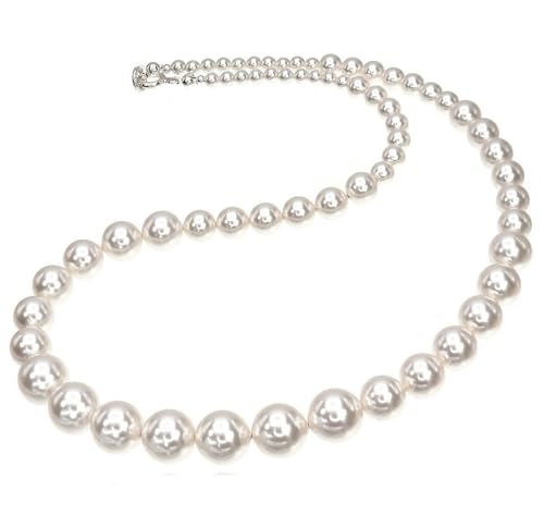 ARANDE, Halskette Original Weiß Kristallperlen, Perlenkette, 925 Silber, Perlenschmuck, Zertifikat ARANDE, Halskette Original Weiß Kristallperlen, Perlenkette, 925 Silber, Perlenschmuck, Zertifikat von ARANDE