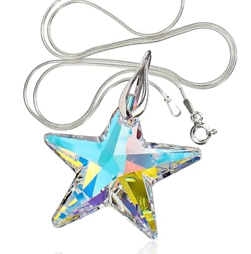ARANDE Original Crystal Anhänger Kette Halskette Aurora Star 925 Sterling Silber Zertfikat von ARANDE
