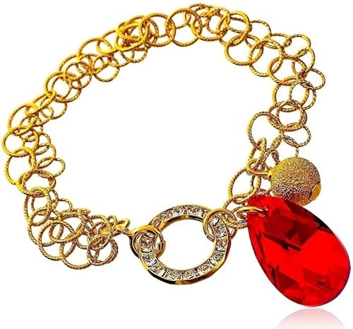 Originale Kristalle wunderschönes einzigartiges Armband Light Siam Gold 24 Karat Gold gepalmtes Silber von ARANDE