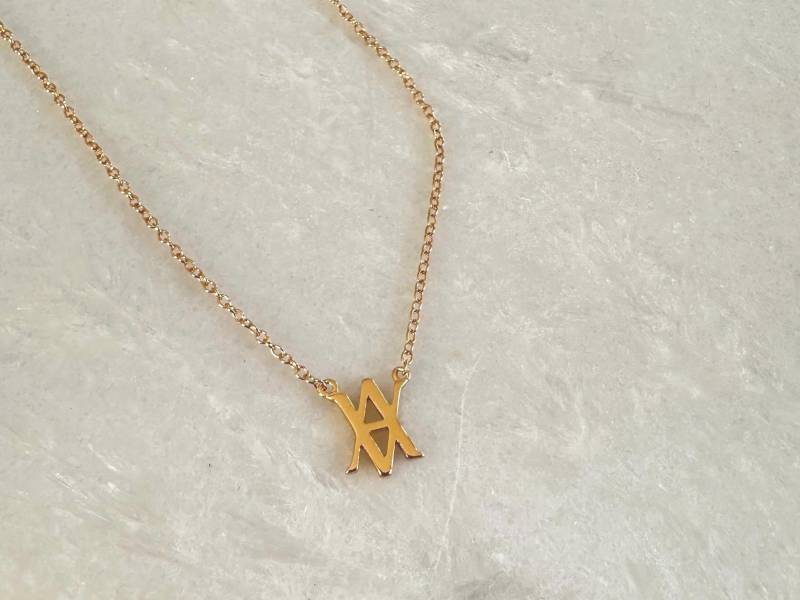 Aran Doppel-A-Halskette Aus Sterlingsilber Und Vergoldet von ARANJEWELS