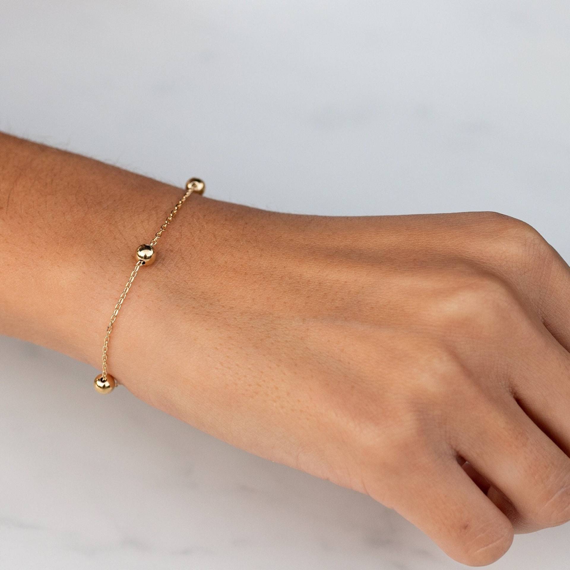 Armband Mit Drei 5-mm-Kugeln Aus Sterlingsilber Und Vergoldet von ARANJEWELS