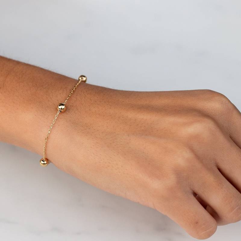 Armband Mit Drei 5-mm-Kugeln Aus Sterlingsilber Und Vergoldet von ARANJEWELS
