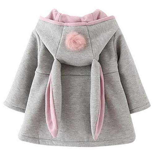 Odziezet Baby Mädchen Mäntel aus Baumwolle Frühlung Herbst Winter Jache mit Kapuze Kleinkinder Warm Kleidung, Grau, 70 von Odziezet