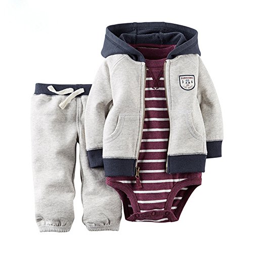 Odziezet Baby Kleidung Set Jungen Romper Langarm Sweatjacke Mädchen Outfits Hoodie Kombination, Farbe: 7, Gr. 24M von Odziezet