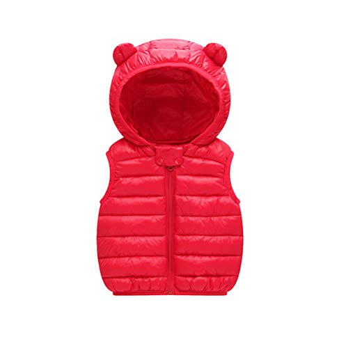 Odziezet Baby Weste Steppweste mit Kapuzen Unisex Daunenweste Winter Rot 12-24 Monate von Odziezet