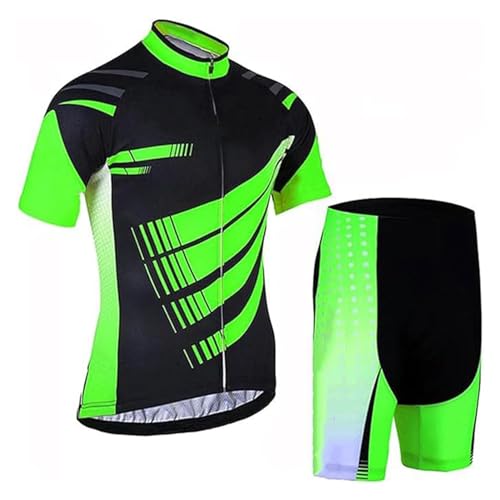 Herren Radtrikot Set Fahrrad Kurzarm Set + Männer Radhose mit 9D Sitzpolster MTB Fahrradbekleidung Schnell Trocknend Atmungsaktiv Fahrradbekleidung (A-3,L) von ARBOVE