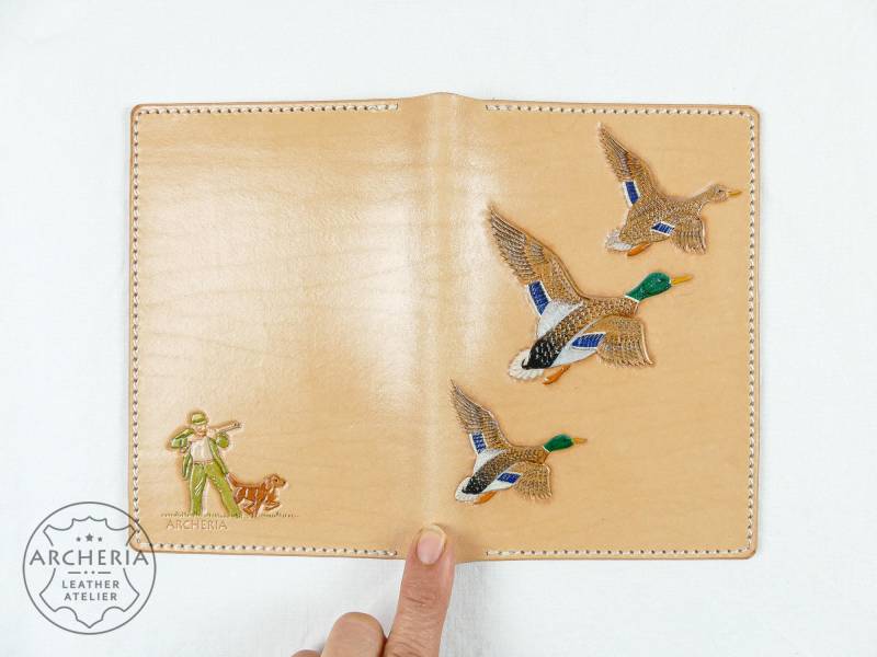 Leder Jagdschein-Etui Entenjagd von ARCHERIALEATHER