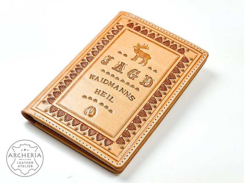 Leder Jagdschein-Etui Jagd, Waidmannsheil Und Hirsch von ARCHERIALEATHER