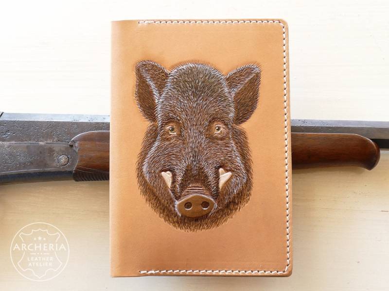 Leder Jagdschein-Etui Wildschein von ARCHERIALEATHER