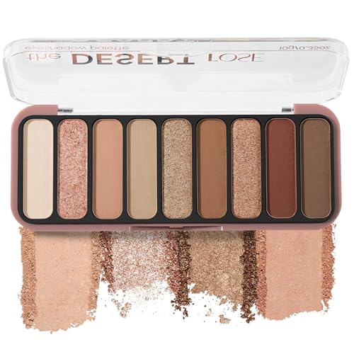 9-Farben Lidschatten Palette, Nude-Brauntönen Mattem Metallic-Finish Lidschatten, Hochpigmentierte Feine Textur Puder Make Up Kosmetik, Leicht Aufzutragen, Natürlicher Look von ARCHIDATE