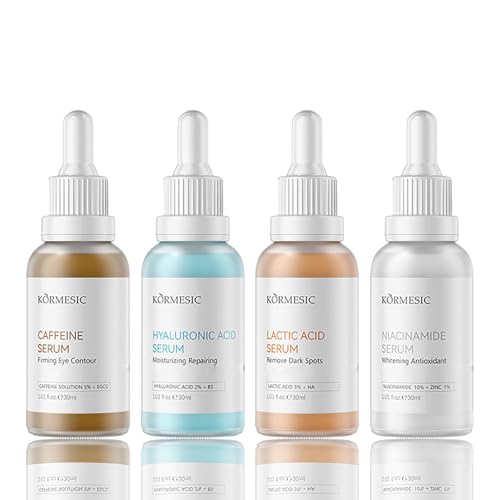 ARCHIDATE 4PCS Gesichtsserum Frauen Hautpflege Sets & Kits - Niacinamide 10% + Zinc 1%, Hyaluronic Acid 2% + B5 Serum, 5% Koffeinlösung + EGCG, Milchsäure 5% + HA Serum Gesicht - Hyaluron Face Serum von ARCHIDATE