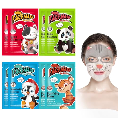 ARCHIDATE 8 Stück Tuchmasken Gesicht - Hautpflege Gesichtsmaske Frauen - Feuchtigkeitsspendende Gesichtsmasken Set - Masken Beauty Produkte Geschenke für Teenager Mädchen - Glatte Straffung der Haut von ARCHIDATE