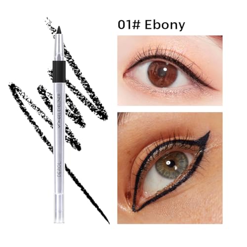 Eyeliner Stift - Schnell Trocknend Wischfest Und Hochpigmentierte Eyeliner Wasserfest - Geschmeidige Mine, Integrierter Anspitzer Am Stiftende, Intensive Farbe Und Langanhaltendes Make-Up Eyeliner Stift - Schnell Trocknend Wischfest Und Hochpigmentierte Eyeliner Wasserfest - Geschmeidige Mine, Integrierter Anspitzer Am Stiftende, Intensive Farbe Und Langanhaltendes Make-Up von ARCHIDATE