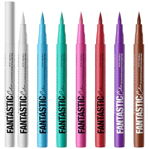 Matte Liquid Eyeliner 7Pcs, Hochgradig Pigmentiert Bunt Wasserfest Eyeliner Stift, Langanhaltend Und Wischfest, Gleichmäßig Gefärbter, Leicht Zu Verwendender Flüssiger Eyeliner, Anfängerfreundlich von ARCHIDATE