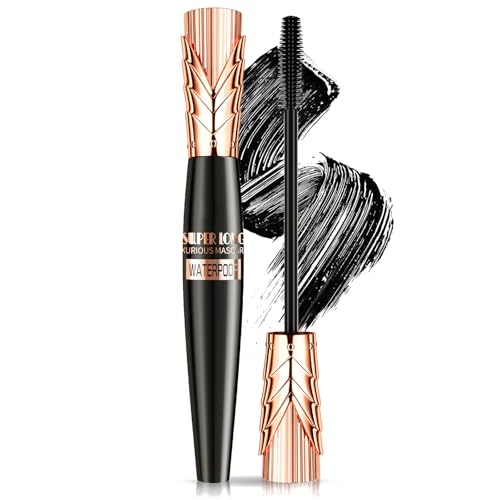 Wasserfest Wimperntusche In Schwarz, Volumen Schwung Und Wischfestigkeit Mascara, Schlankes Bürstchen & Lang Anhaltenden Halt, Schwarz Mascara Mit Pflegender Wimpernformel von ARCHIDATE