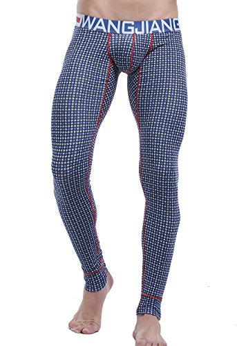 ARCITON Herren Leggings Thermounterwäsche Thermo Unterhose Lang Männer Warme Thermohose Winter L(Taille: 81cm-88cm) Blau Stern von ARCITON