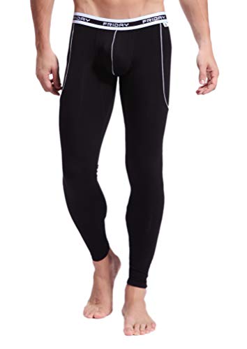 ARCITON Thermounterwäsche Herren Leggings Thermo Unterhose Lang Männer Warme Thermohose Winter S(Taille: 66cm-73cm) 3004cku Schwarz von ARCITON