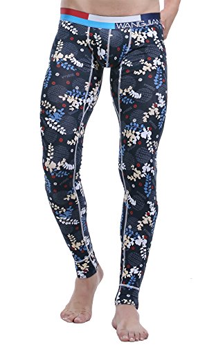 ARCITON Herren Leggings Thermounterwäsche Thermo Unterhose Lang Männer Warme Thermohose Winter XL(Taille: 88cm-95cm) Blätter von ARCITON