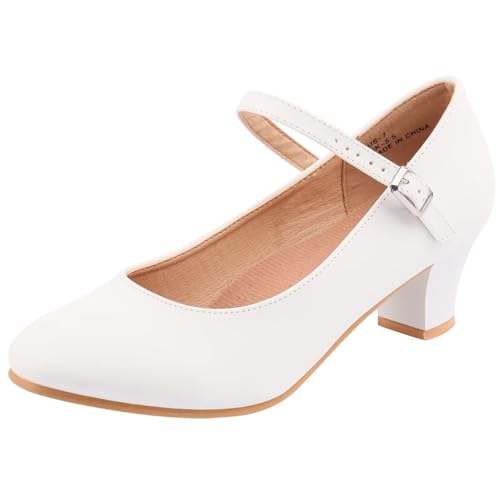 ARCLIBER Character Shoes for Women Ankle Strap 3.9 cm Dance Heels for Ballroom Salsa Tango, Weiss/opulenter Garten, 38 EU von ARCLIBER