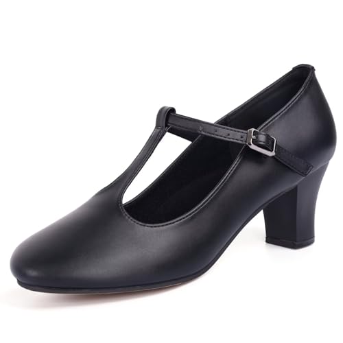 ARCLIBER Charakterschuhe für Damen, PU-Leder, T-Riemen, 5,8 cm, Tanzabsätze für Ballsaal, Salsa, Tango, Schwarz, 43 EU ARCLIBER Charakterschuhe für Damen, PU-Leder, T-Riemen, 5,8 cm, Tanzabsätze für Ballsaal, Salsa, Tango, Schwarz, 43 EU von ARCLIBER