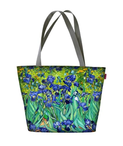 BERTONI Tasche HOLI mit buntem Aufdruck - Muster mit Blumen - Große Handtasche für Strand, Pool, Urlaub, Stadt - Tasche für Studium und Schule mit Reißverschluss, passend für A4-Format von Arco Design