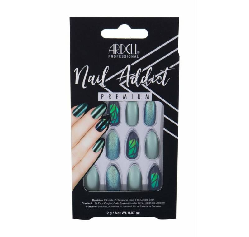 ARDELL Nageldesign Zubehör Nail Addict Green Glitter Chrome False Nails von ARDELL