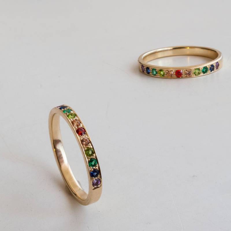 Halb Eternity Goldring - Saphir Citrin Peridot Smaragd Sapphire Amethyst Granat Rubin von ARDONN