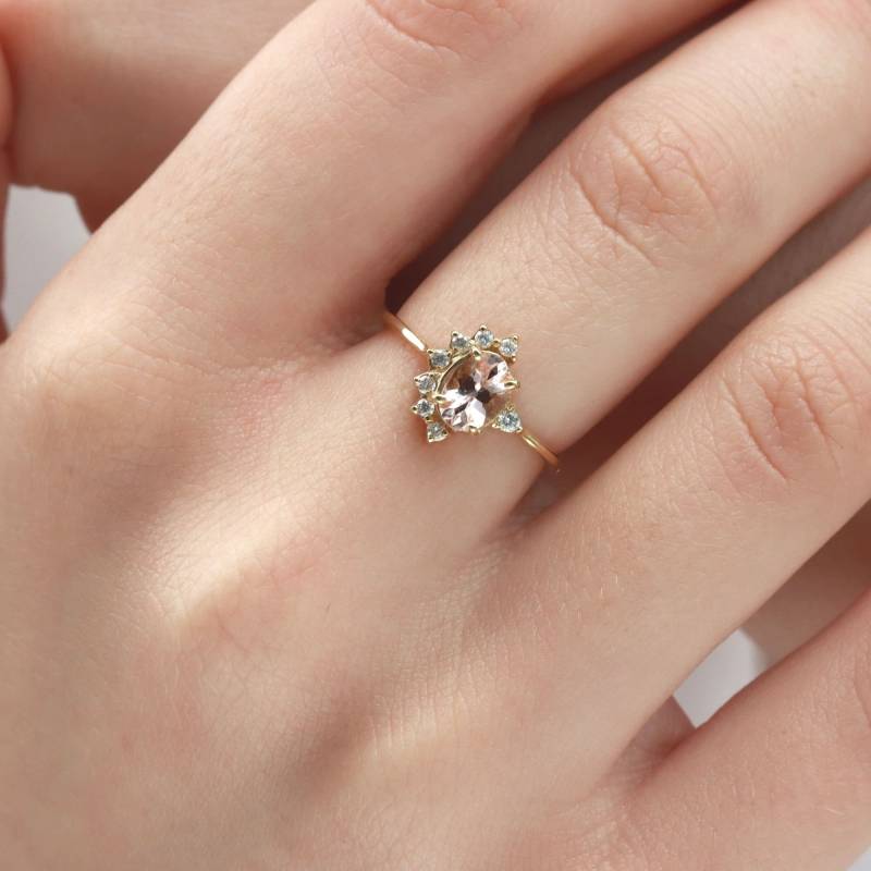 Wunderschöner Morganit Und Diamant Ring von ARDONN