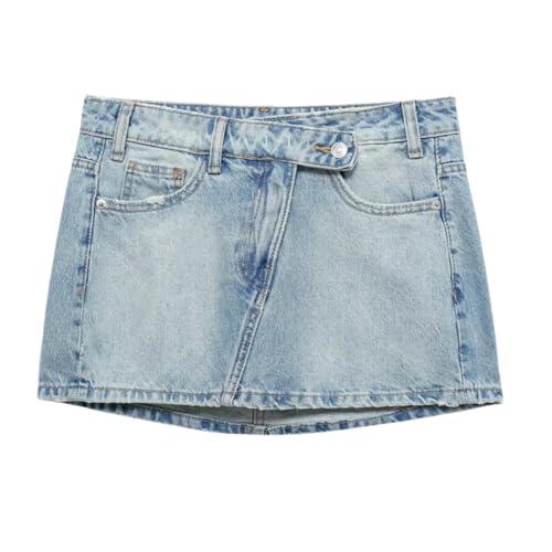 ARDZLALS Damen Frauen Röcke Blue Denim Röcke Frau Mode Asymmetrisch Kurzer Rock Stylish High Taille Mini Jeans Rock - Hellblau-M von ARDZLALS