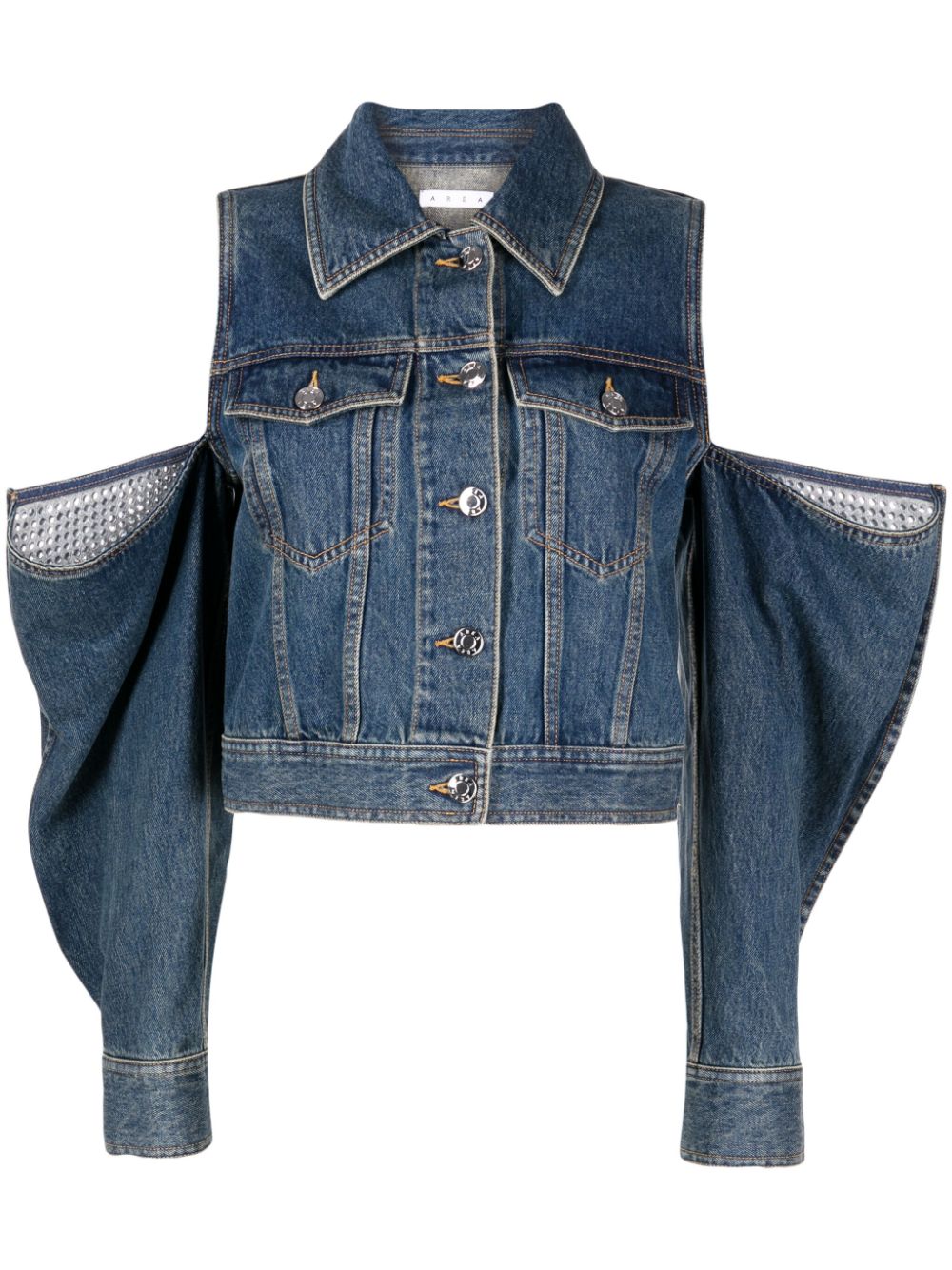 AREA Jeansjacke mit Cut-Outs - Blau von AREA