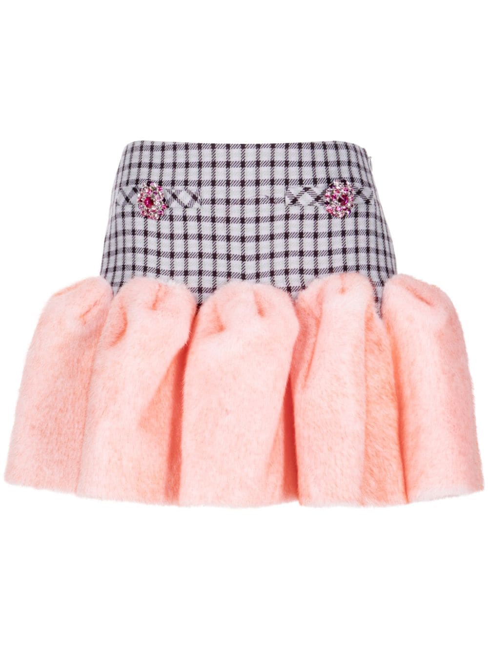 AREA Minirock mit Faux Fur - Rosa von AREA