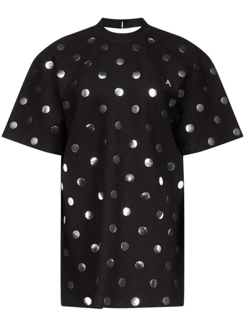 AREA T-Shirtkleid mit Polka Dots - Schwarz von AREA