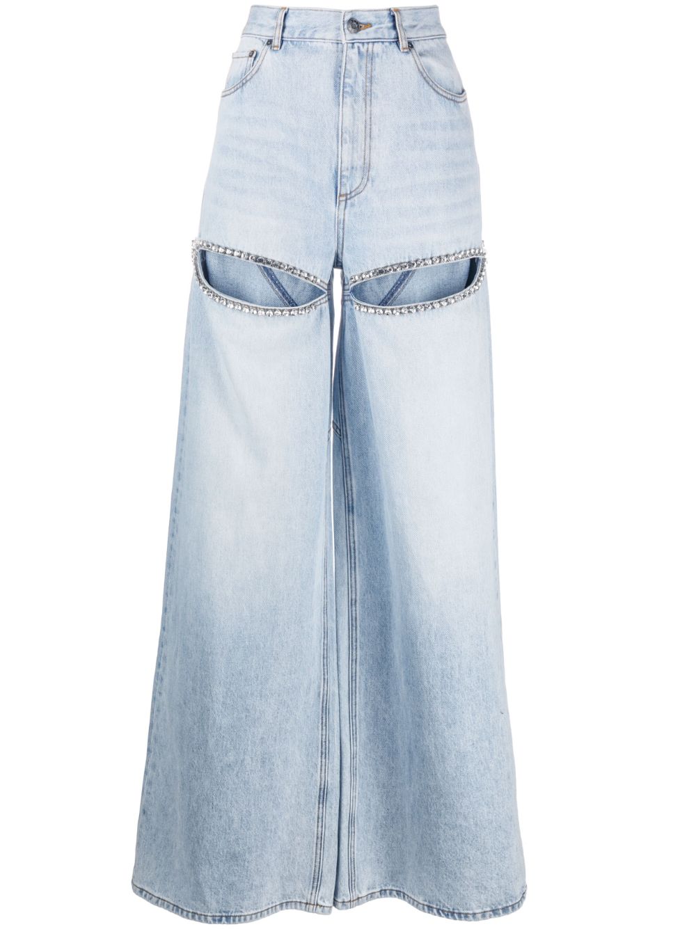 AREA Crystal Wide-Leg-Jeans - Blau von AREA