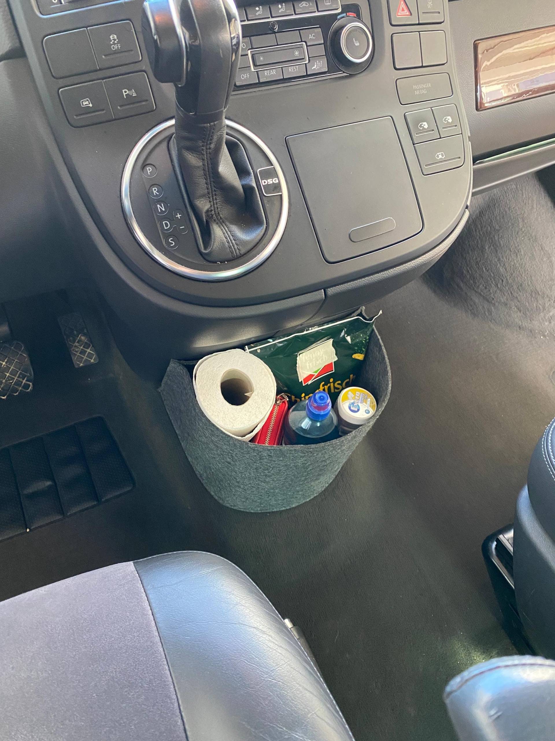 Vw T5 T6 Multivan Bulli Cockpit Filztasche in Dunkelgrau | Auto Organizer Flaschenhalter Aufbewahrungskorb Für Vieles "Neu" von ARELACockpitbag
