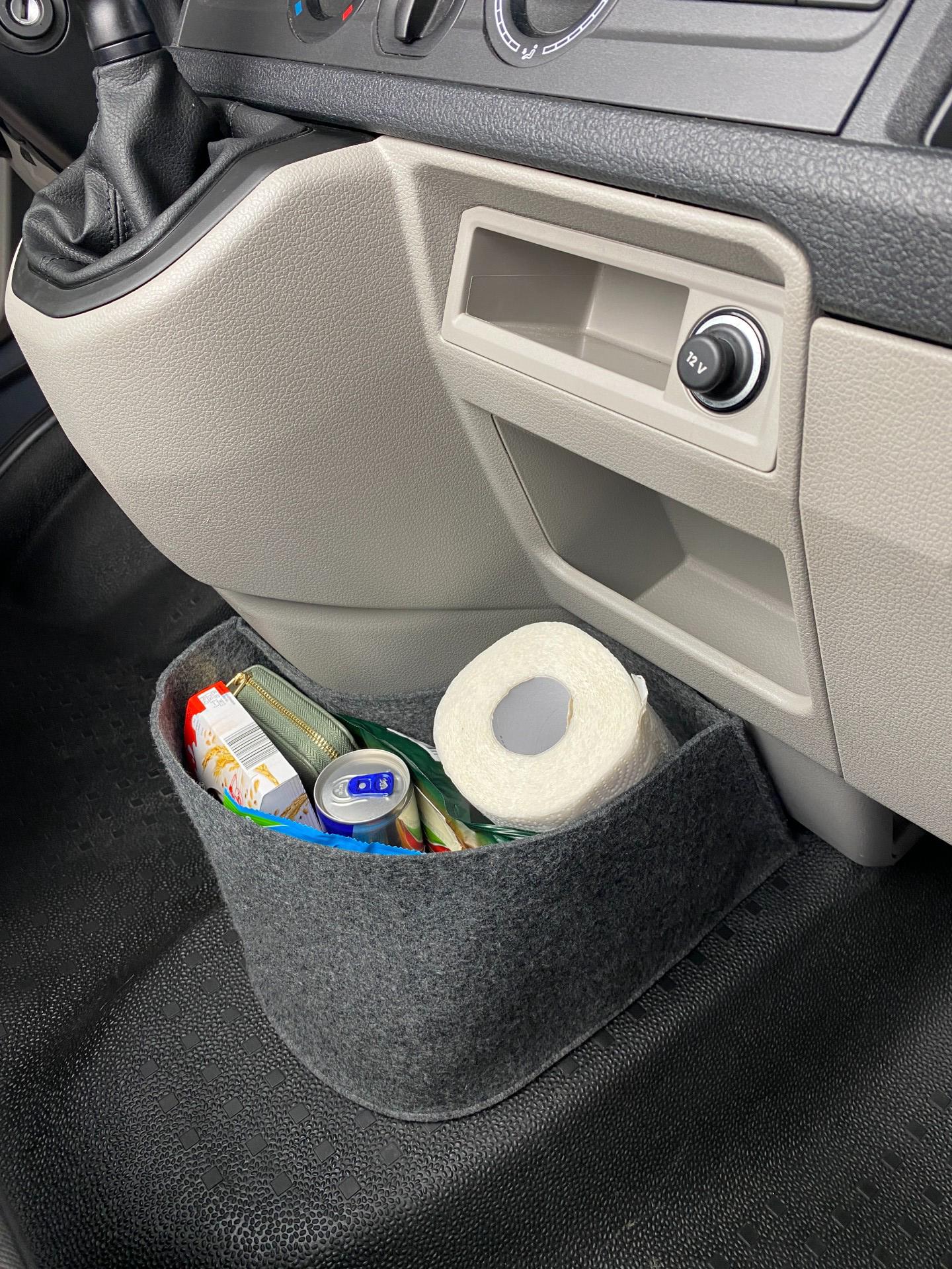 Vw T6 Bulli Cockpit Filztasche in Dunkelgrau Für Transporter, Multivan, Caravelle >> Aufbewahrung Vieles "Neu" von ARELACockpitbag