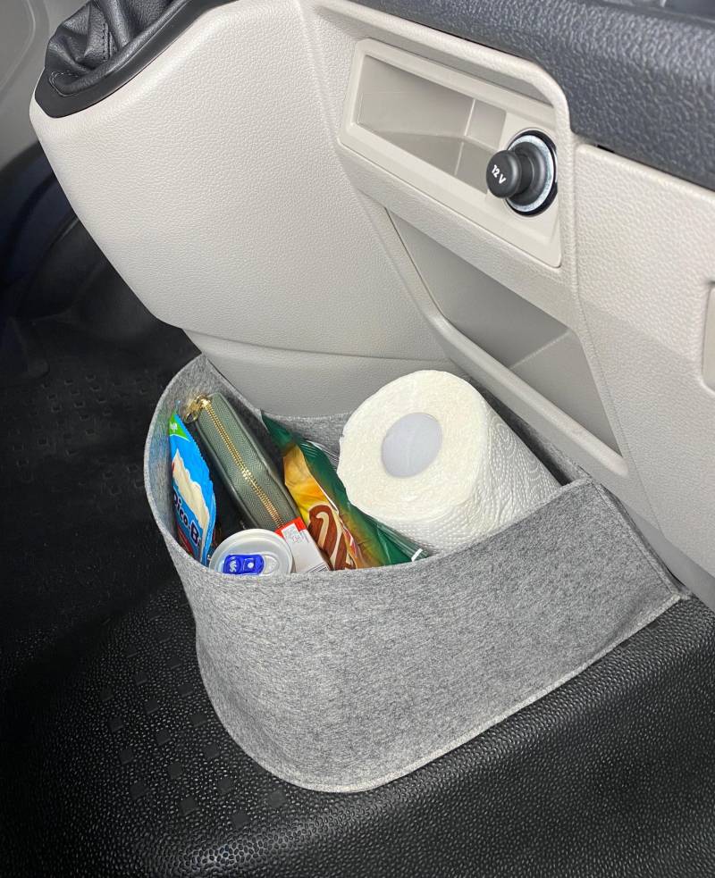 Vw T6 Bulli Cockpit Filztasche in Hellgrau Für Transporter, Multivan, Caravelle >> Aufbewahrung Vieles "Neu" von ARELACockpitbag
