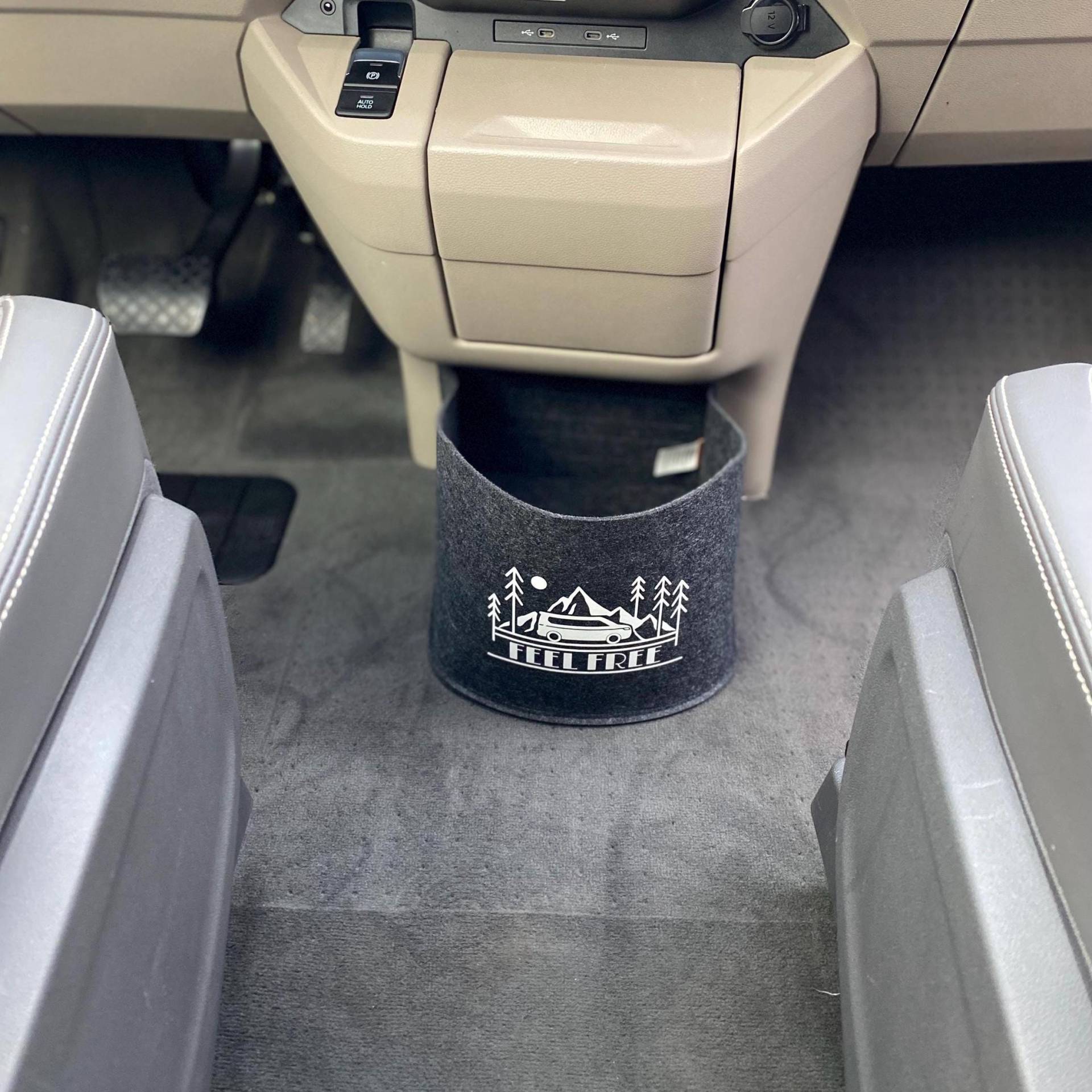 Vw T7 Bulli Cockpit Filztasche in Anthrazit Für California Beach, Coast, Multivan >> Aufbewahrung Vieles "Neu" von ARELACockpitbag