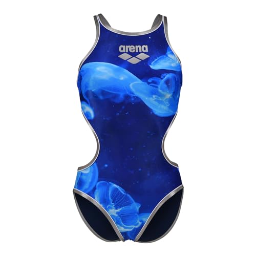 ARENA Damen Badeanzug Training Schwimmanzug One Floating Tech Back, Farbe:Blau, Größe:34, Artikel:-550 Silver/White/Navy/Multi von ARENA
