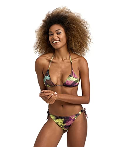 ARENA Damen-Bikini-Set, zweiteilig, Strand- und Pool-Badeanzug, schnelltrocknend, extra weich, stilvolle Farben, Red Fandango Multi, Large von ARENA