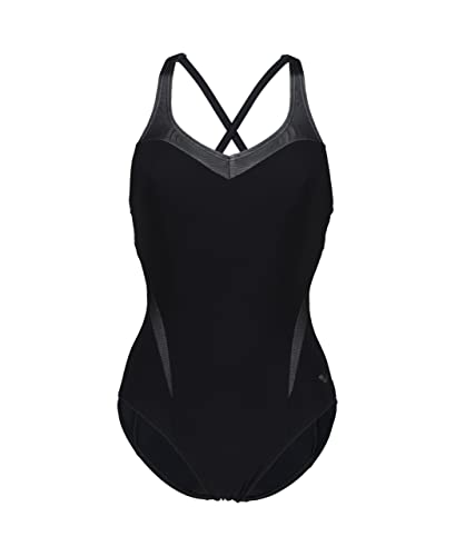 ARENA Damen Bodylift Isabel B-Cup Light Cross Back Badeanzug, Schwarz-weiß, 164 von ARENA