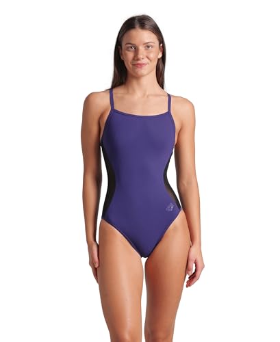 ARENA Damen Feel Women's Mesh Panels Closed Back Swimsuit Badeanzug, Dunkelpflaume, 46 von ARENA
