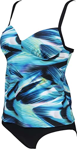 ARENA Damen Flavia Tankini C-Cup Badeanzug, Black Multi-Black, 40 von ARENA