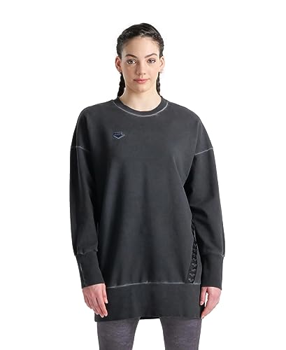 ARENA Damen Icons Oversized Baumwolle Sweatshirt Active Langarm Rundhals Loose Fit Pullover Top, Salbei Delave, M von ARENA